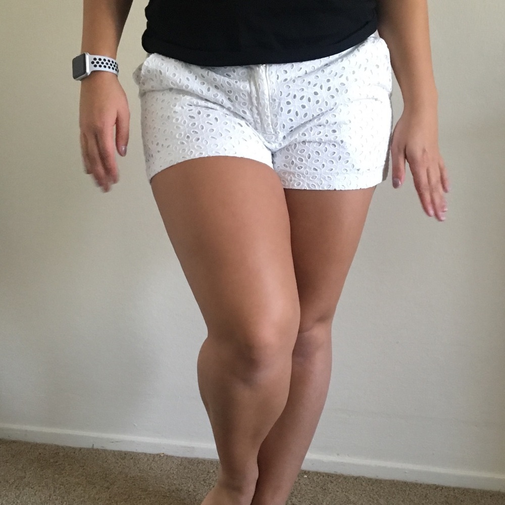 Printed White Shorts